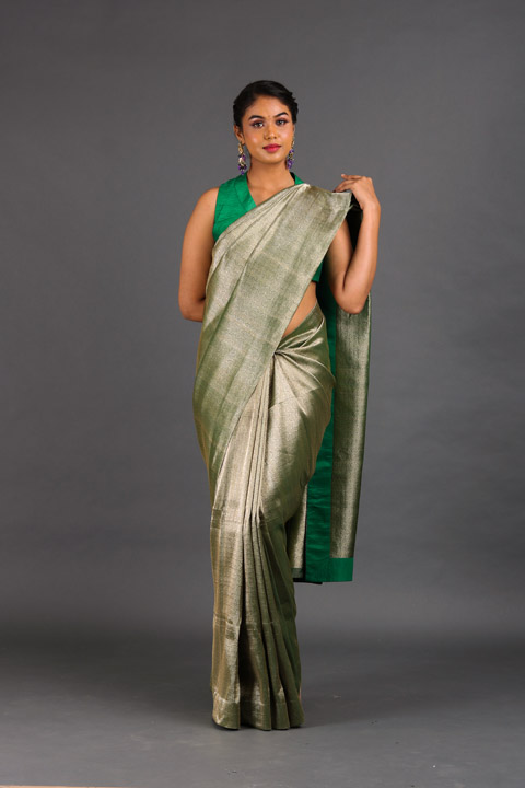 Green Brocade Saree